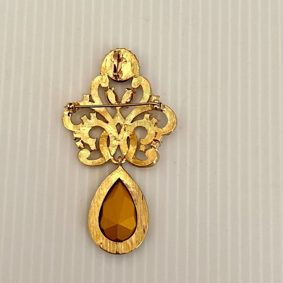 NIB Vintage Purple Rhinestone Brooch - Picture 4 of 8